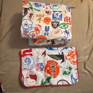 Vintage 70’s 80’s NFL Teams Quilt Bedspread Handmade ? Blanket 66x96 Cowboys Ram